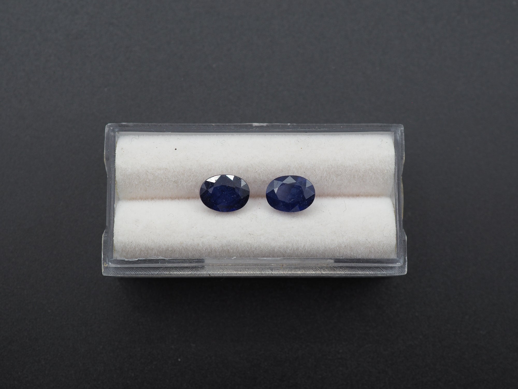 Blue Sapphire Faceted Oval Shape 8x6 mm Matching Pair Approximately 2.97 Carat