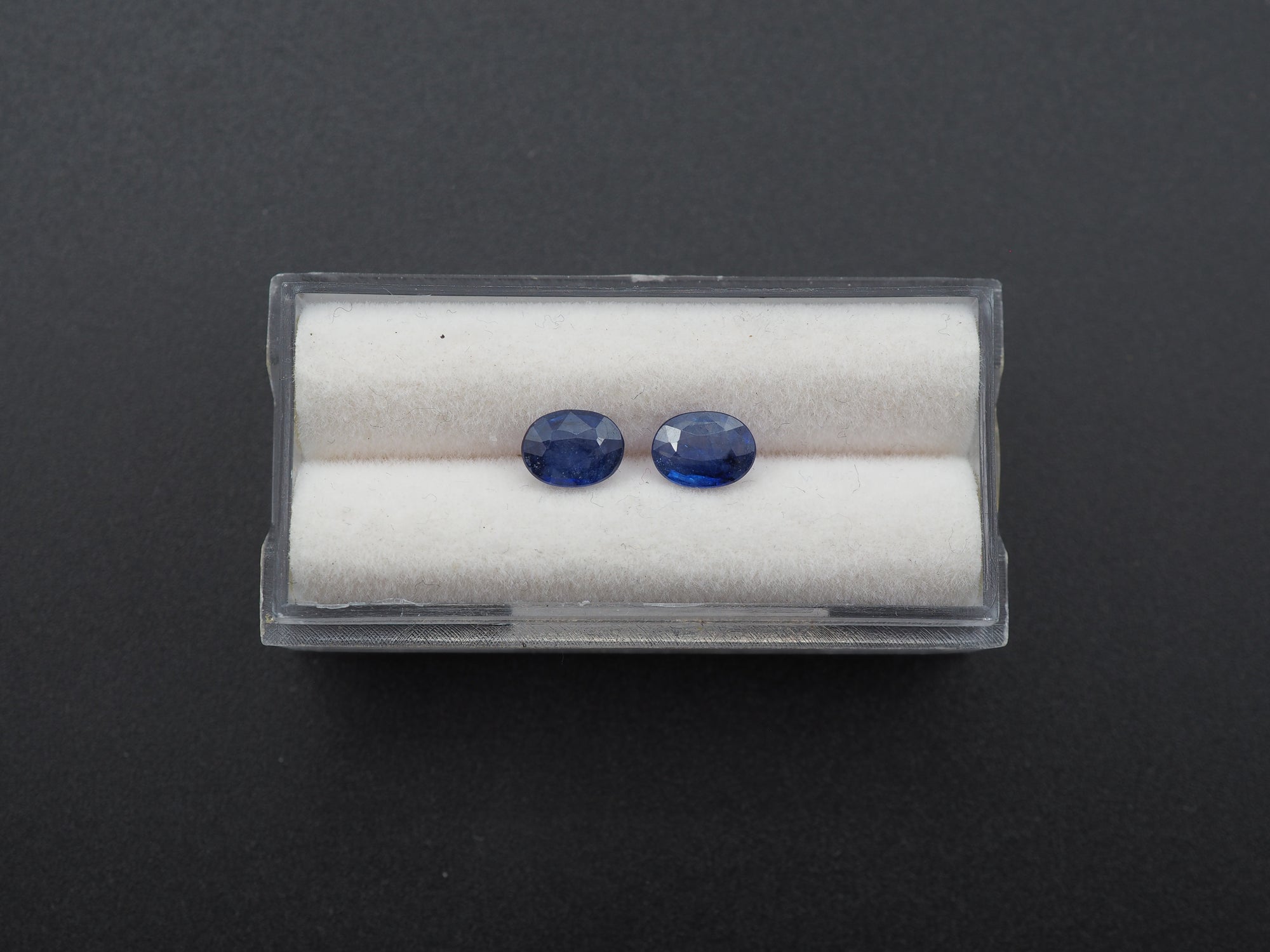 Blue Sapphire Faceted Oval Shape 7x5 mm Matching Pair Approximately 1.63 Carat