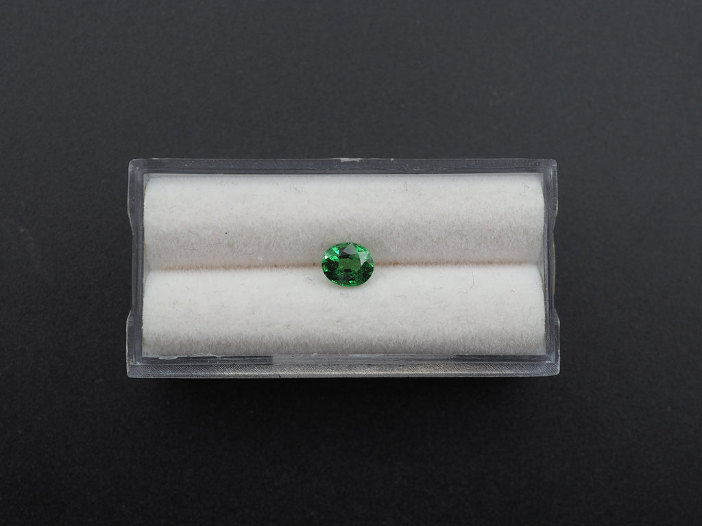 Tsavorite Faceted Oval Shape 6.0 x 5.0 x 3.3 Single Piece Approximately 0.74 Carat