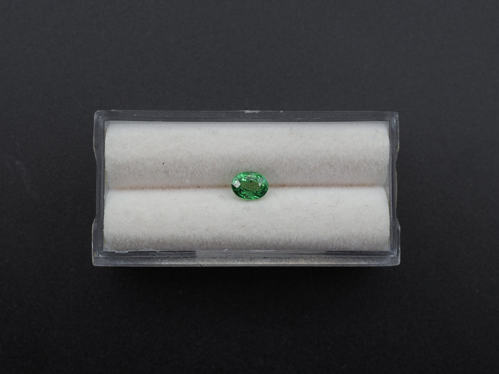 Tsavorite Faceted Oval Shape 6x 4.5 x 3 mm Single Piece Approximately 0.61 Carat