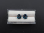 London Blue Topaz Faceted Round Shape 8mm matching Pair Approximately 5.02 Carat