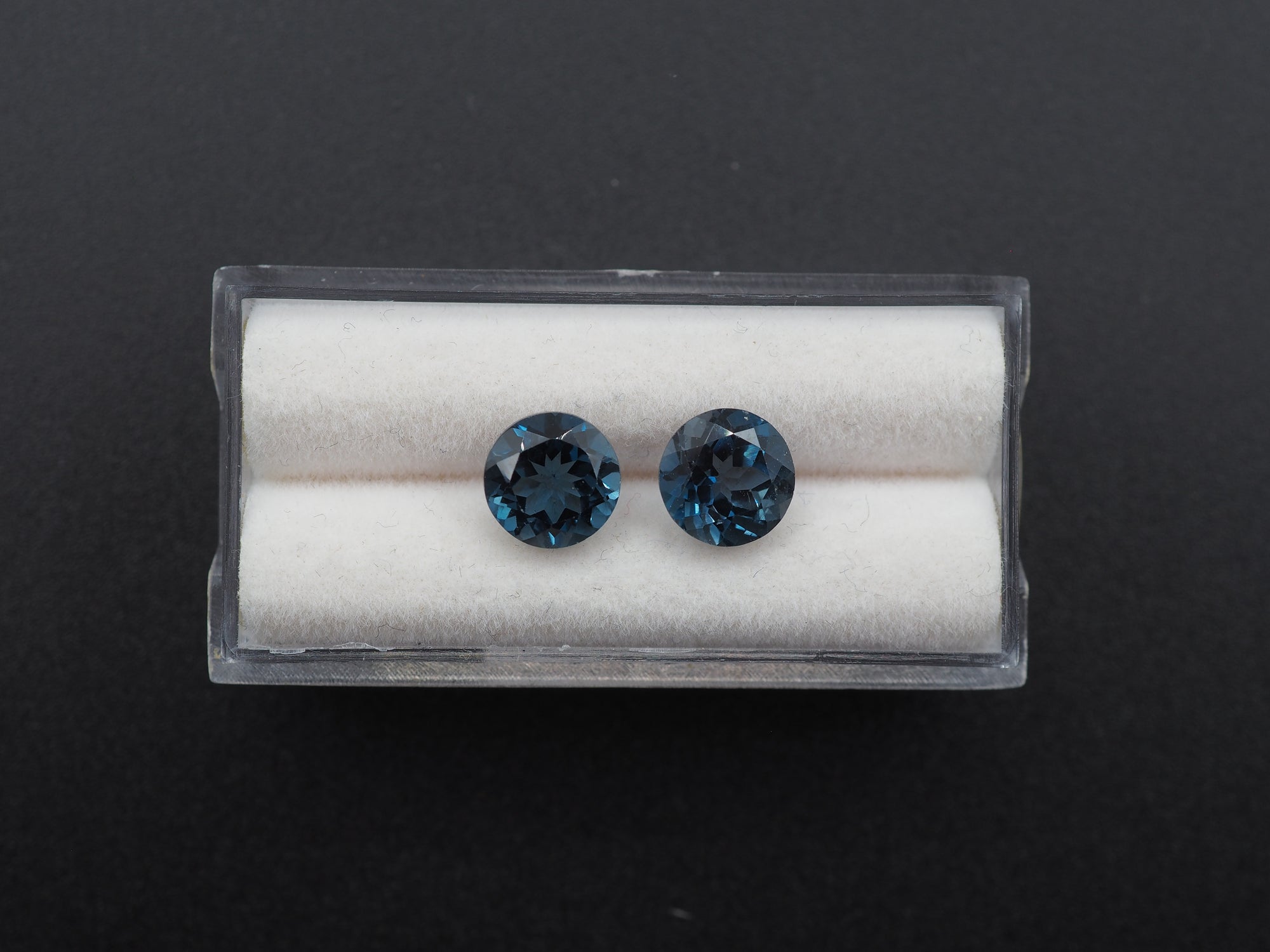 London Blue Topaz Faceted Round Shape 8mm matching Pair Approximately 5.02 Carat