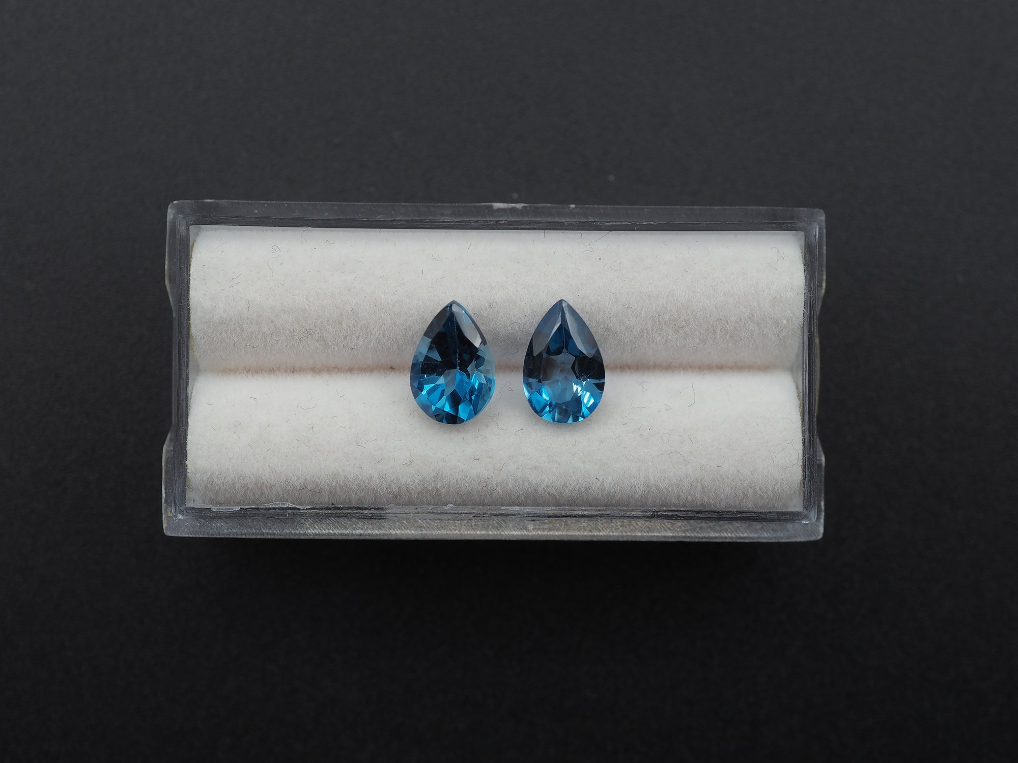 Blue Topaz Faceted Pear Shape 9 x 6 x 4 mm Matching Pair Approximately 3.04 Carat