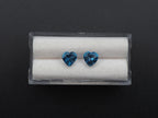 Blue Topaz Faceted Heart Shape 7mm Matching Pair Approximately 3.33 Carat