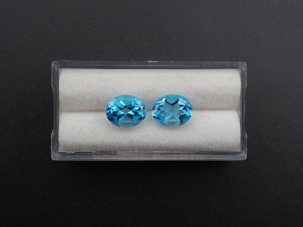 Swiss Blue Topaz Faceted Oval Shape 10 x 8 x 3.5 mm & 10 x 8 x 4.5 mm Approximately 6.23 Carat,