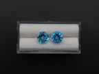 Swiss Blue Topaz Faceted Matching Pair 9mm Approximately 6.07 Carat