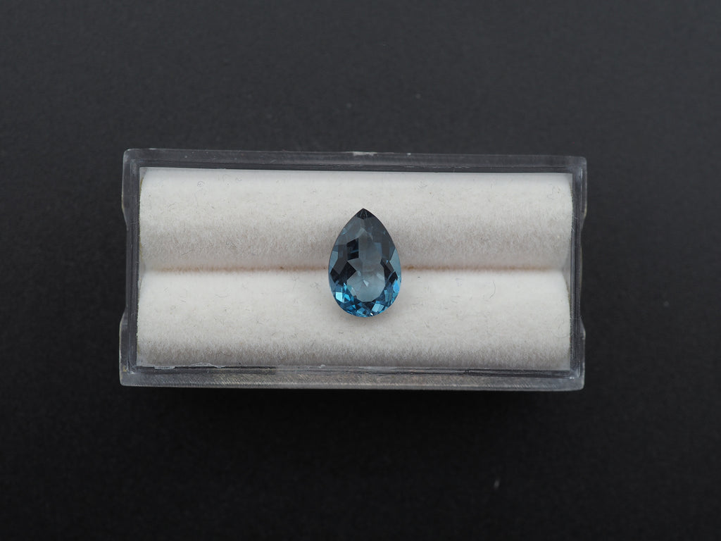 London Blue Topaz Faceted Pear Shape 11x7.5x5.1mm Single piece Approximately 3.2 Carat