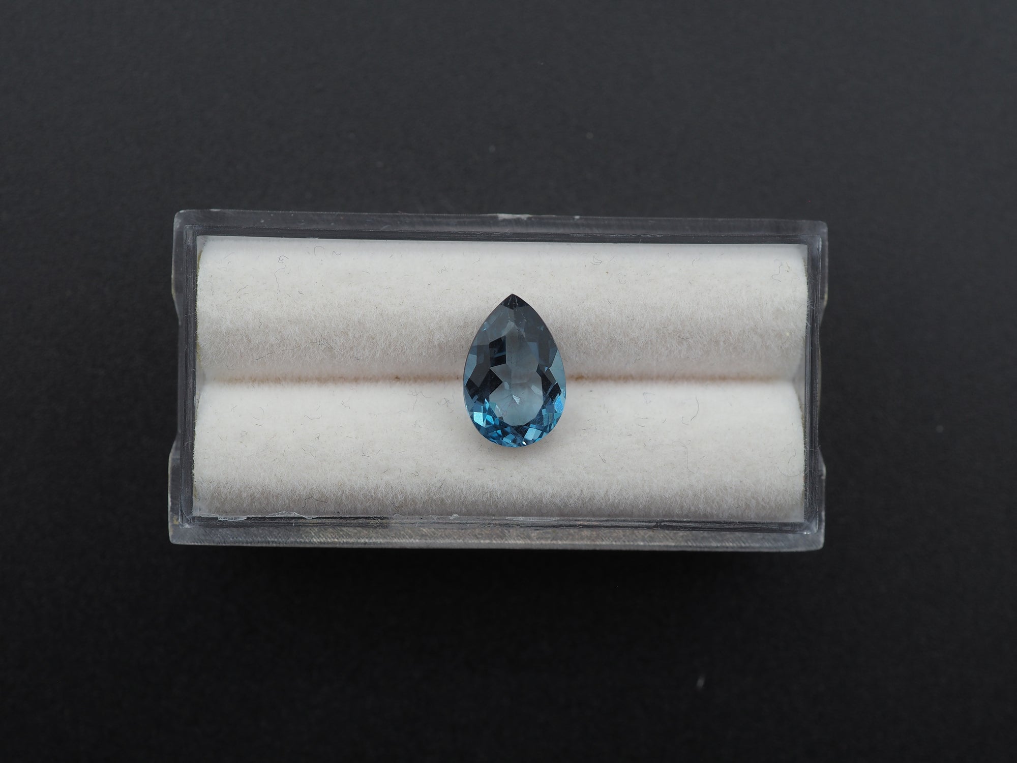London Blue Topaz Faceted Pear Shape 11x7.5x5.1mm Single piece Approximately 3.2 Carat