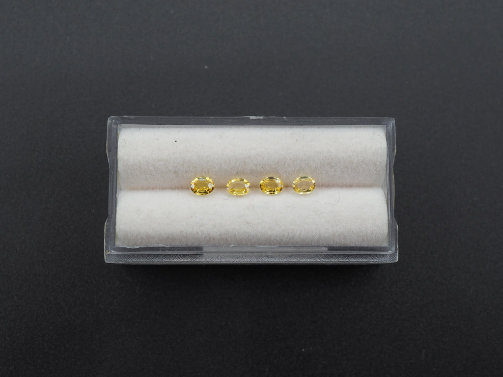 Yellow Sapphire Faceted  Oval Shape 3.7 x 3 x 2 mm Approximately 0.97 Carat