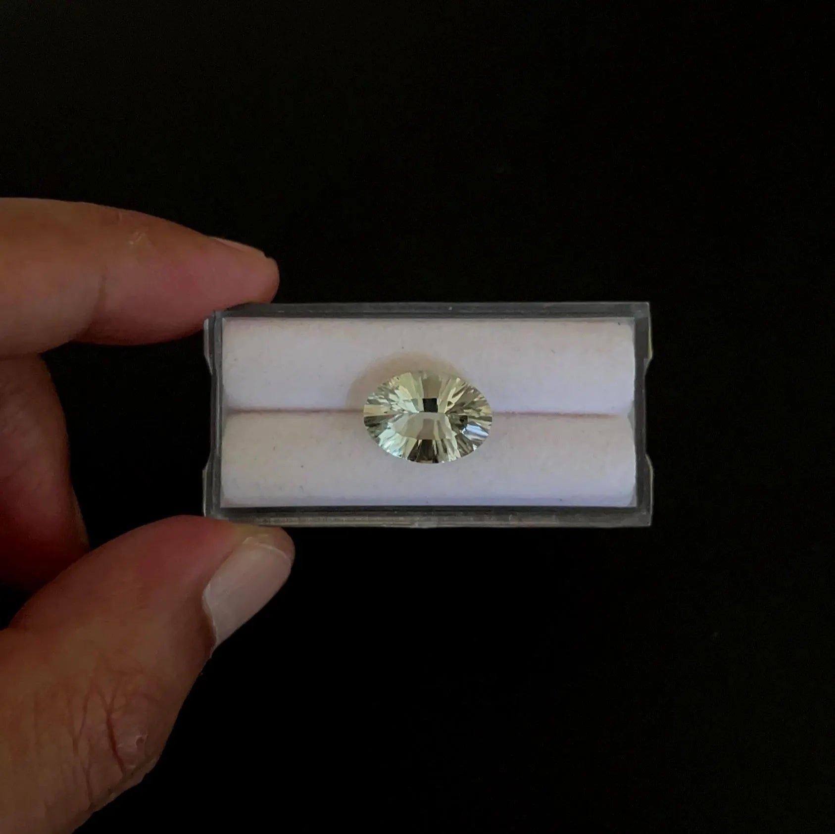 Green Amethyst Faceted 14x10 mm  Single Piece Approximately 3.75 Carat   (GTG-GAM-1)