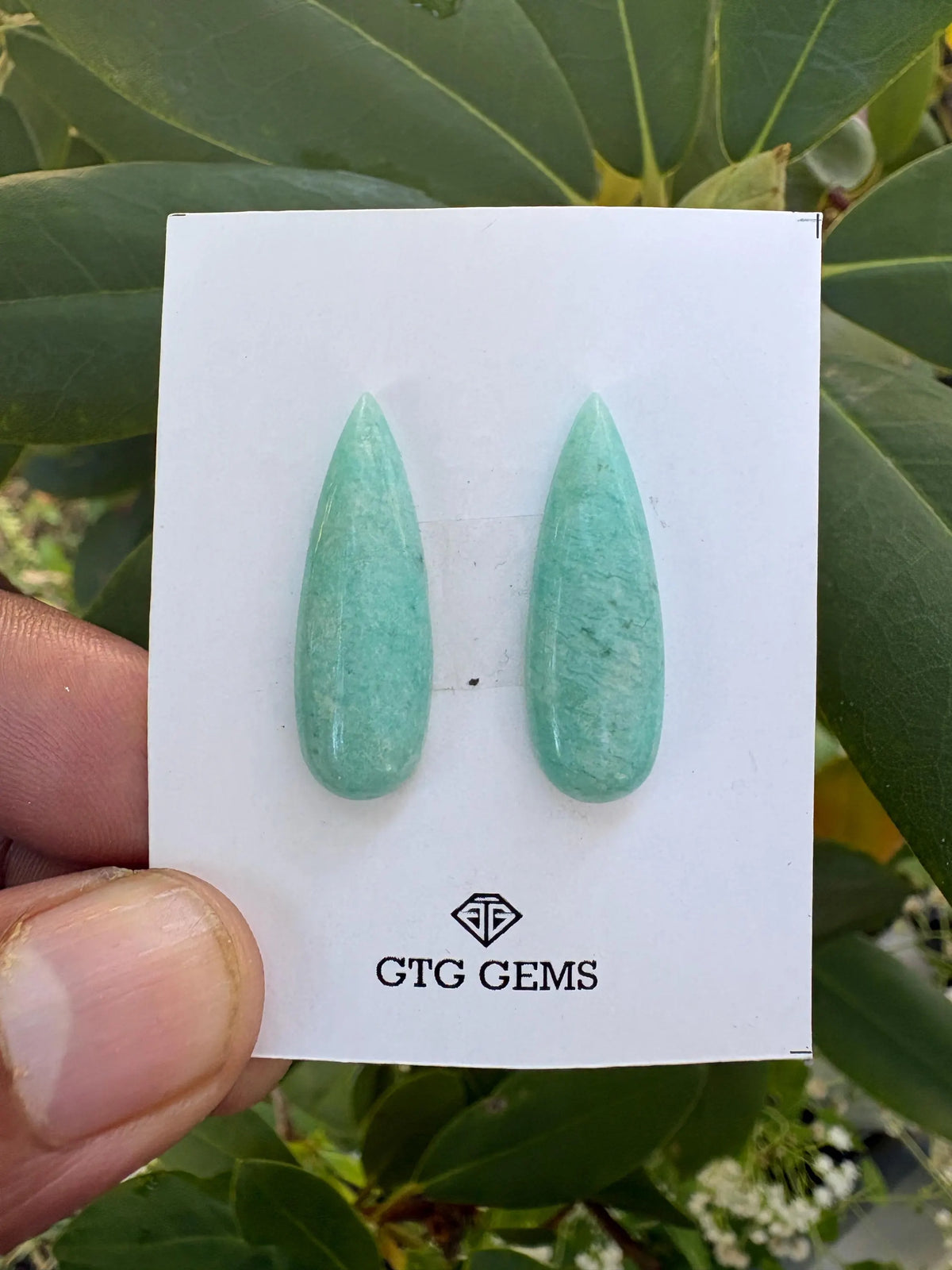 Amazonite  Matching Pair Cabochon 30x10mm Approximately 22.50 Carat (GTG-AM-10)