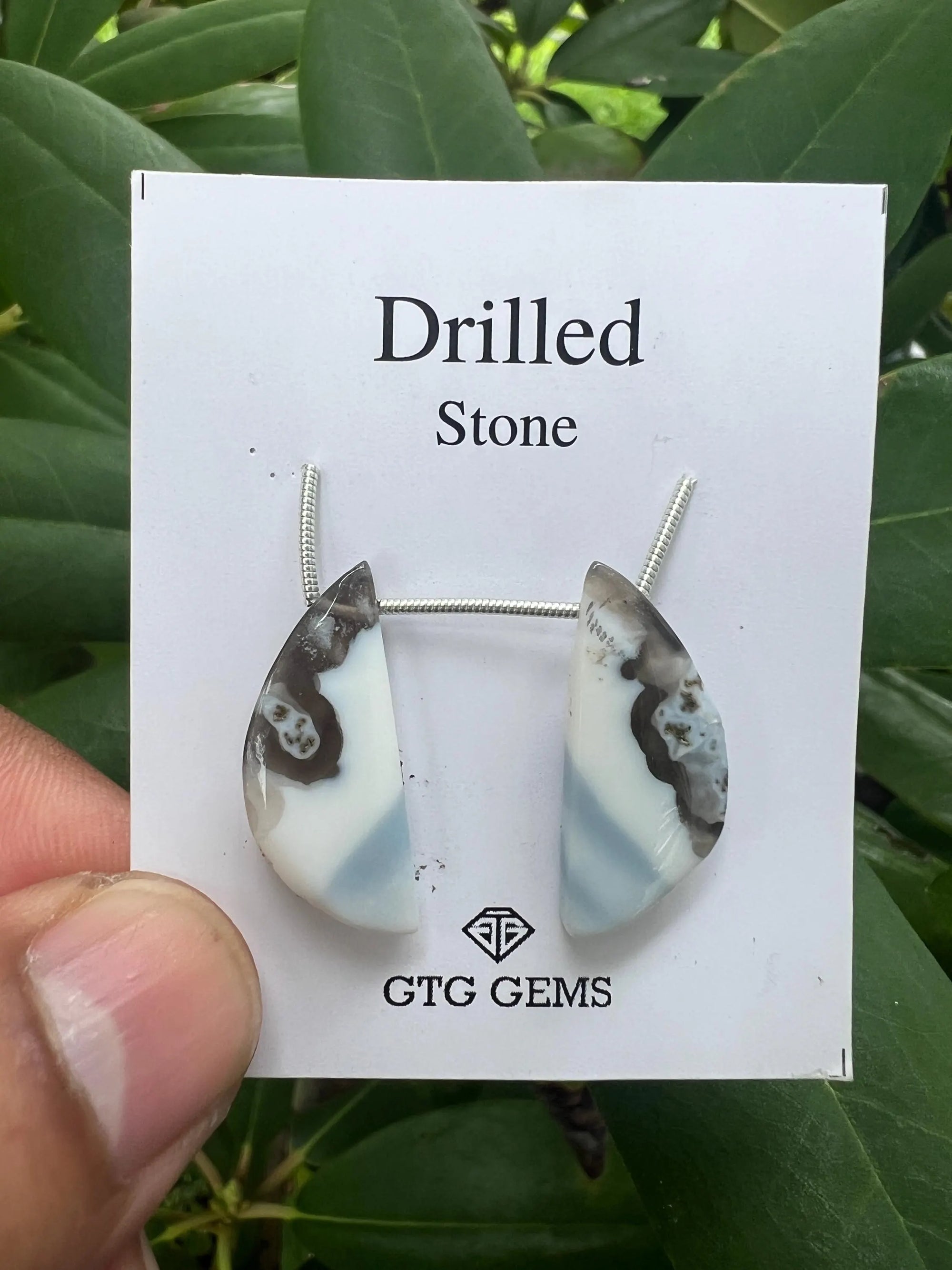 Drilled Blue Opal Cabochon, 26x11mm Approximately 17.0 Carat (GTG-DOP-14)