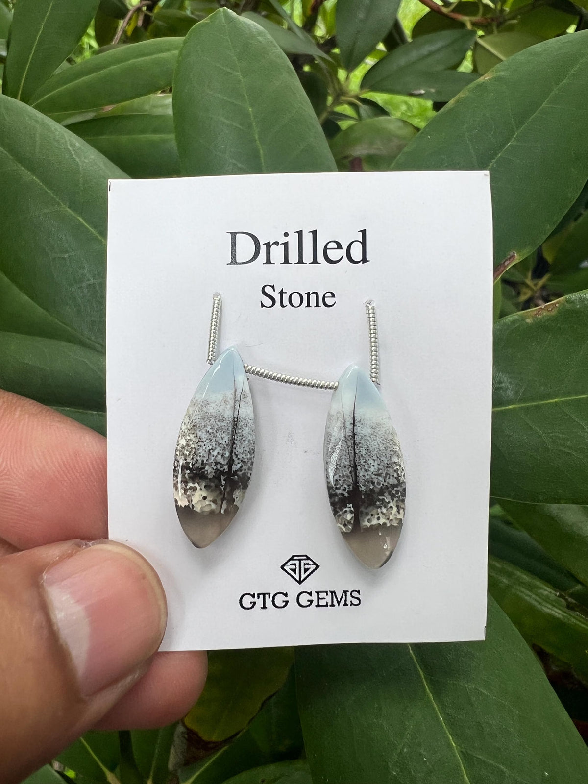 Drilled  Blue Opal Cabochon, 26x10mm Approximately 18.50 Carat (GTG-DOP-33)