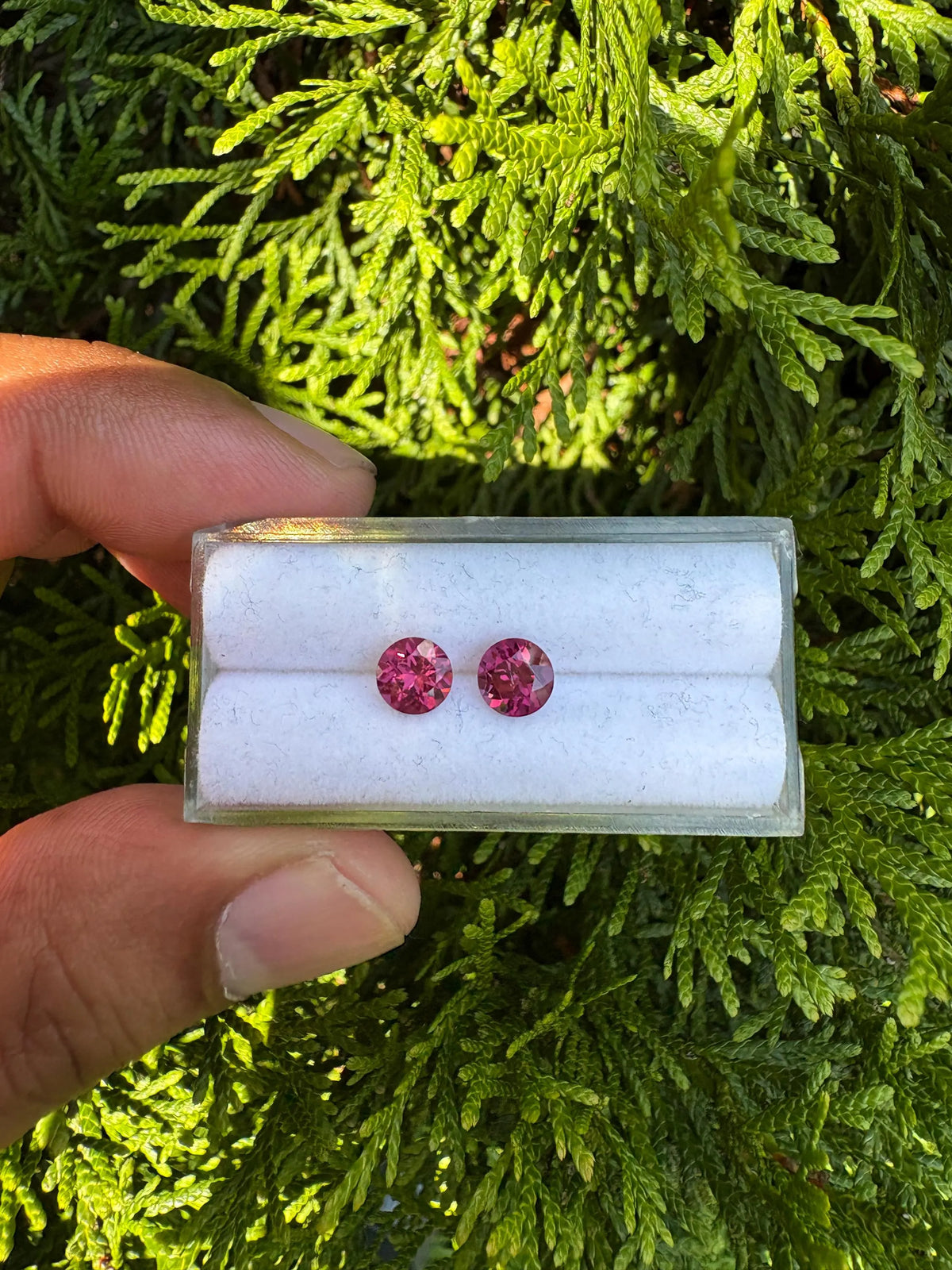 Garnet Round Shape 6.1mm Matching Pair Approximately 1.95 Carat