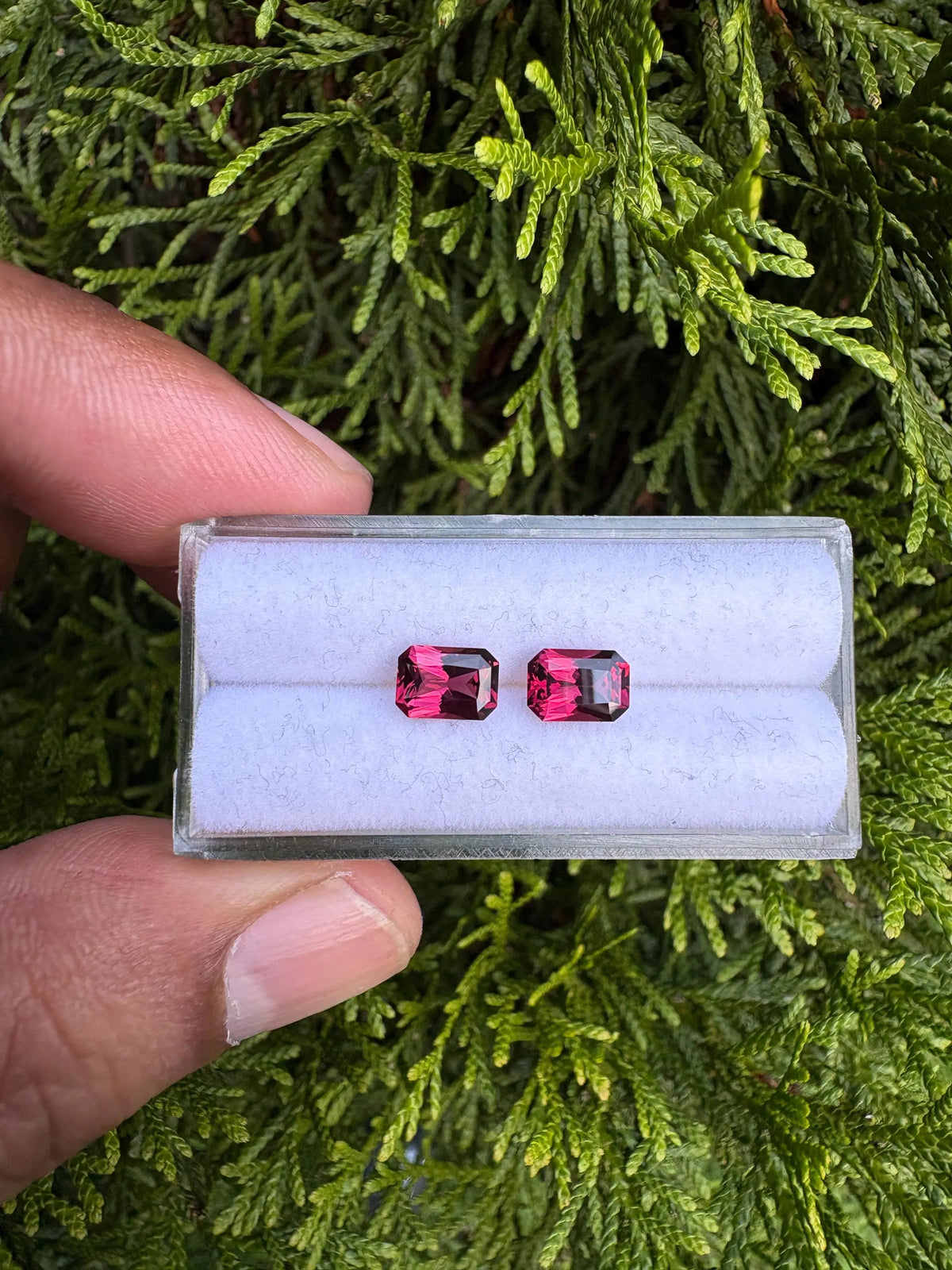 Garnet Emerald Cut 7.3x5.2x3.7mm Matching Pair Approximately 2.27 Carat