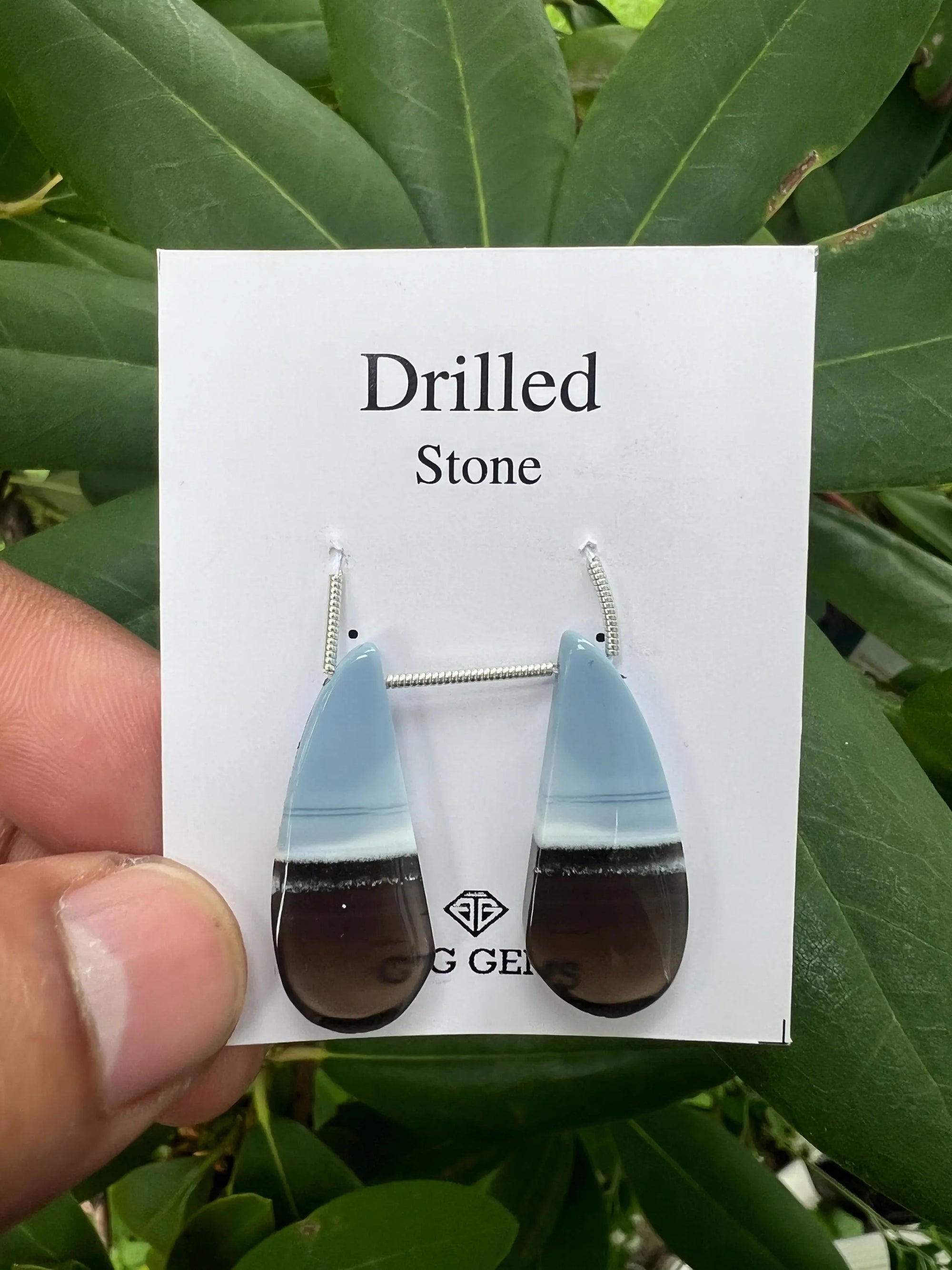 Drilled Blue Opal  Cabochon, 30x12mm Approximately  25.50 Carat (GTG-DOP-5)