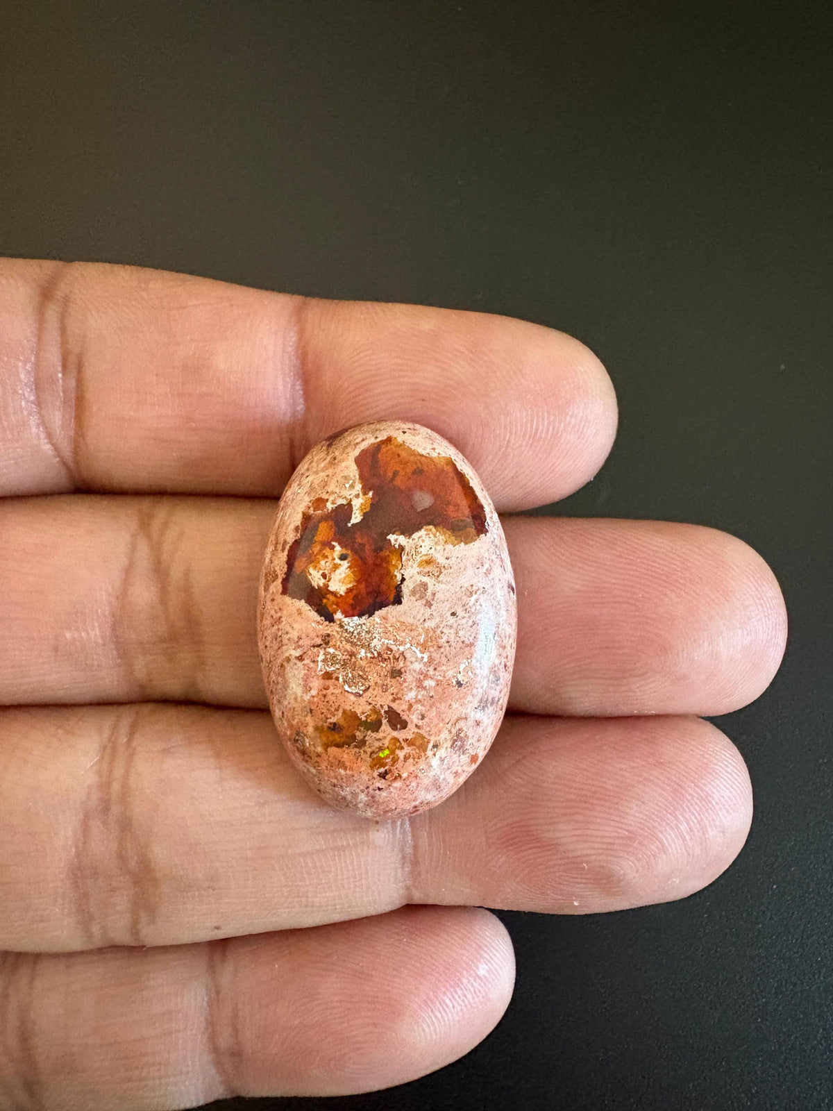 Mexican Fire Opal Cabochon 33x22 mm Approximately 36.80 Carat