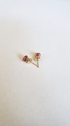 14K Yellow Gold Ruby 5mm Round Stud, Birthstone Stud, Ruby Earring