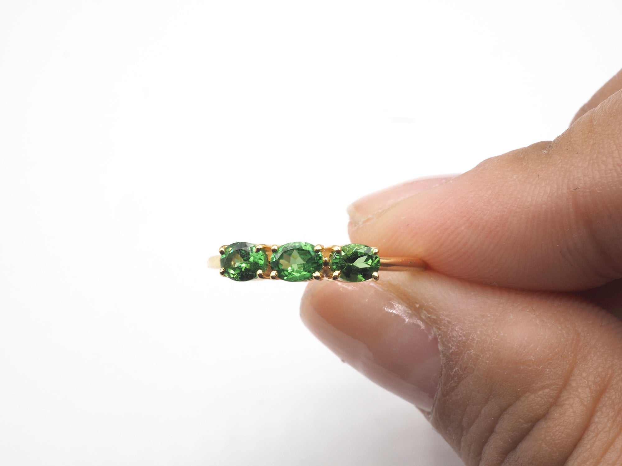 18K Yellow Gold Tsavorite Garnet Ring