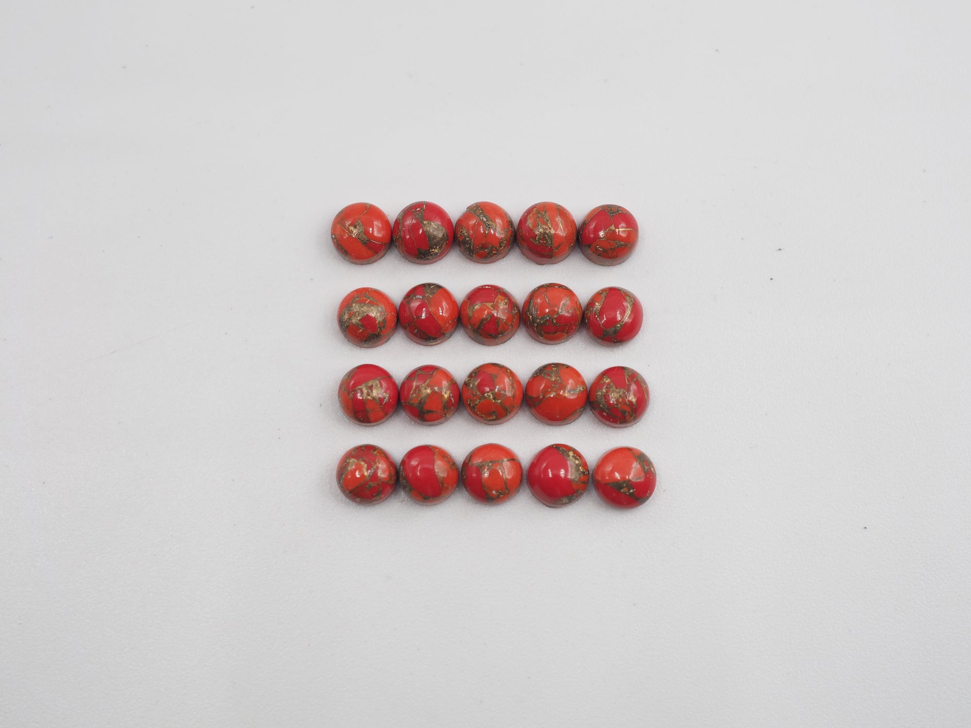 Orange Copper Turquoise Cabochon Round 4 mm, 20 pieces, Approximately 4.50 carat (GTG-OT-18)