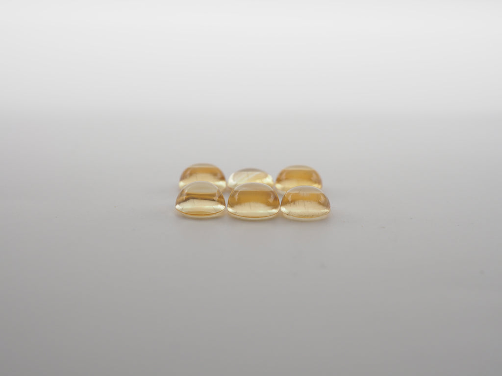 Citrine Cabochon Round 7 mm Approximately 9 Carat, 6 Pieces (GTG-CT-44)