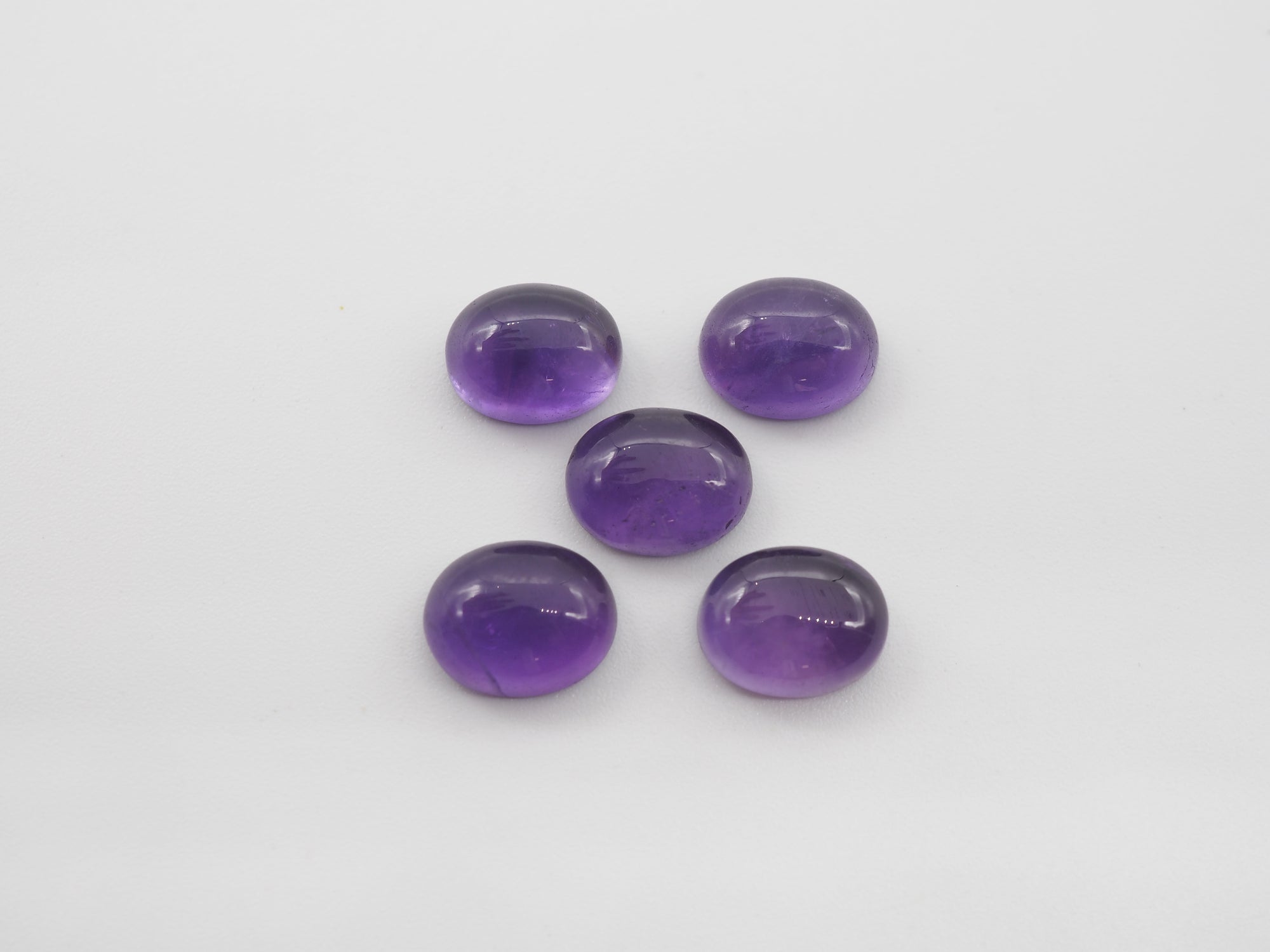 Amethyst Cabs Oval 10x8mm Approximately 13.80 Carat, 5 Pieces
