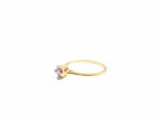 18K Yellow Gold Purple Garnet with Diamond  Ring