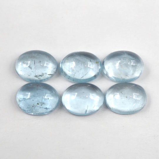 Aquamarine Oval Cabs 8x6 mm Approximately 7.71 Carat