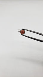 Garnet Bezel Round Shape 6mm, Single  Connector, Garnet Bezel, Garnet Charm, 925 Sterling Silver