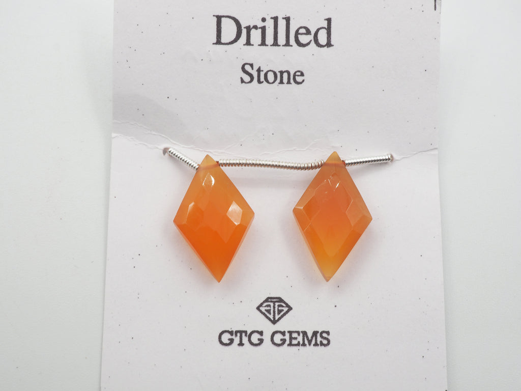 Natural Carnelian Drilled Shield  Shape 20x12mm Approximately 11 Carat