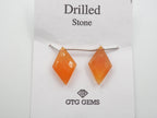 Natural Carnelian Drilled Shield  Shape 20x12mm Approximately 11 Carat