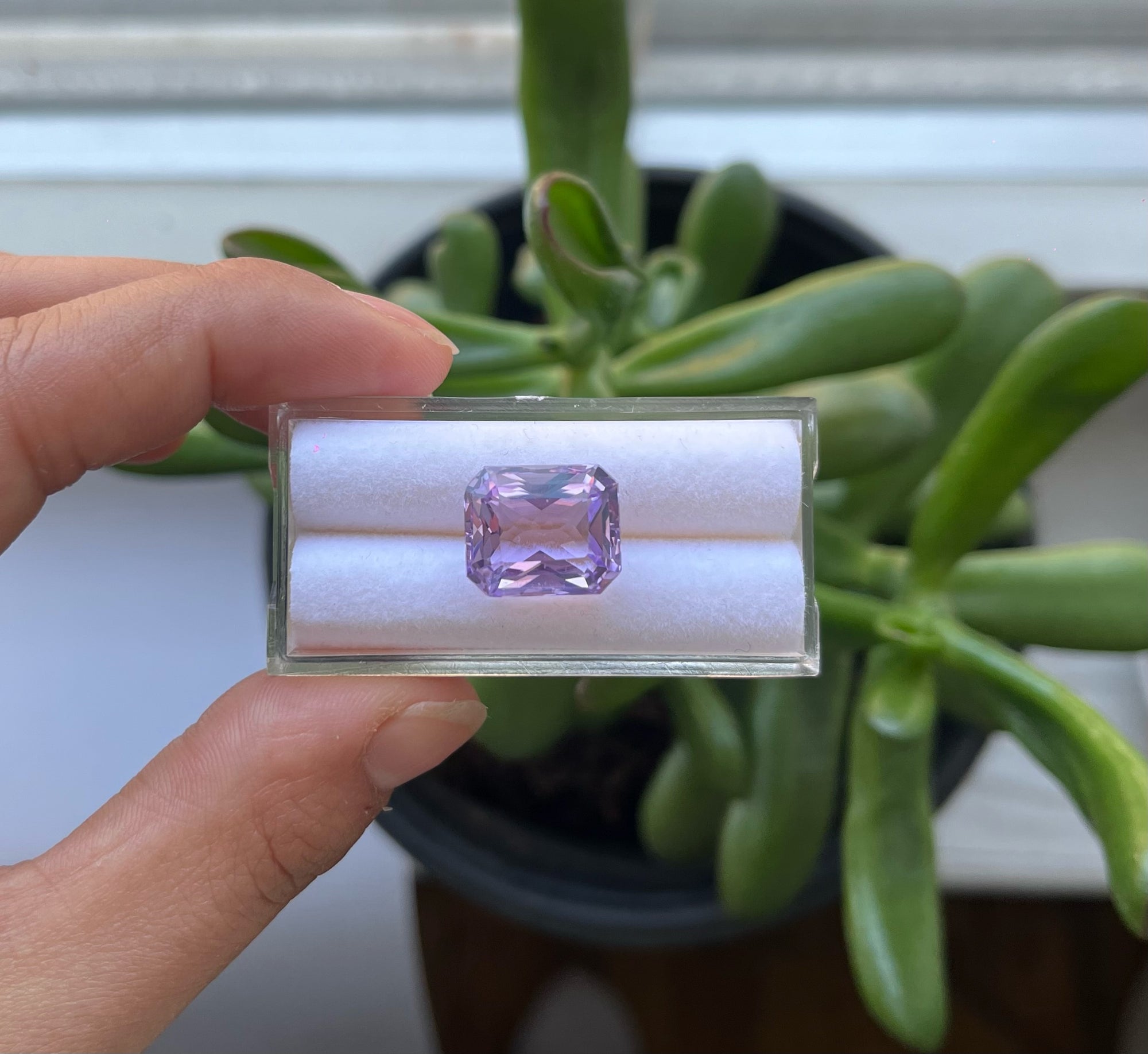 Natural Emerald cushion cut shaped Lavender Amethyst 13.4x11.3x8.2mm Single piece Approximately 8.62 Carat
