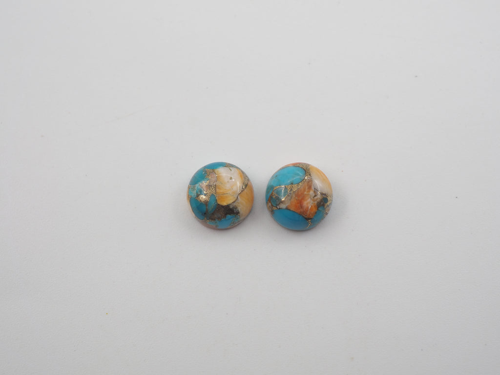 Oyster Copper Turquoise Cabochon Round 10mm Approximately 8.50 Carat (GTG-OT-26)