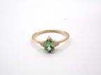 18K Yellow Gold Green Tourmaline Ring with diamond