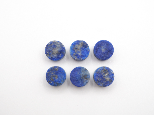 Natural Round Lapis ,Raw Rough Gemstone Slice bottom flat, 8mm Approximately 16.96 Carat