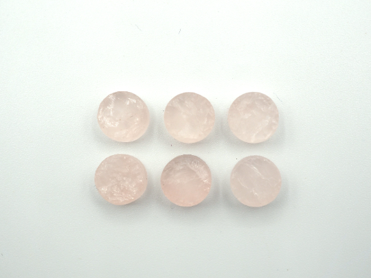 Natural Round Rose Quartz ,Raw Rough Gemstone Slice bottom flat, 8mm Approximately 15.37 Carat