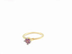 18K Yellow Gold Purple Garnet with Diamond  Ring
