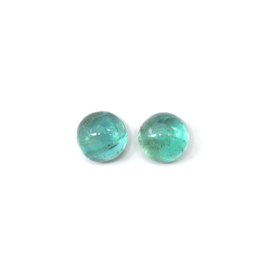 Emerald Cabs Round 5.80 mm Matching Pair Approximately 2.02 Carat