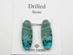 Drilled Malachite Chrysocolla matching pair 30.50x11mm Approximately 39 carat