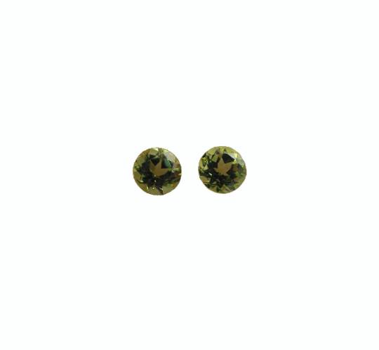 Peridot Round Shape 5 mm Matching Pair Approximately 0.92 Carat