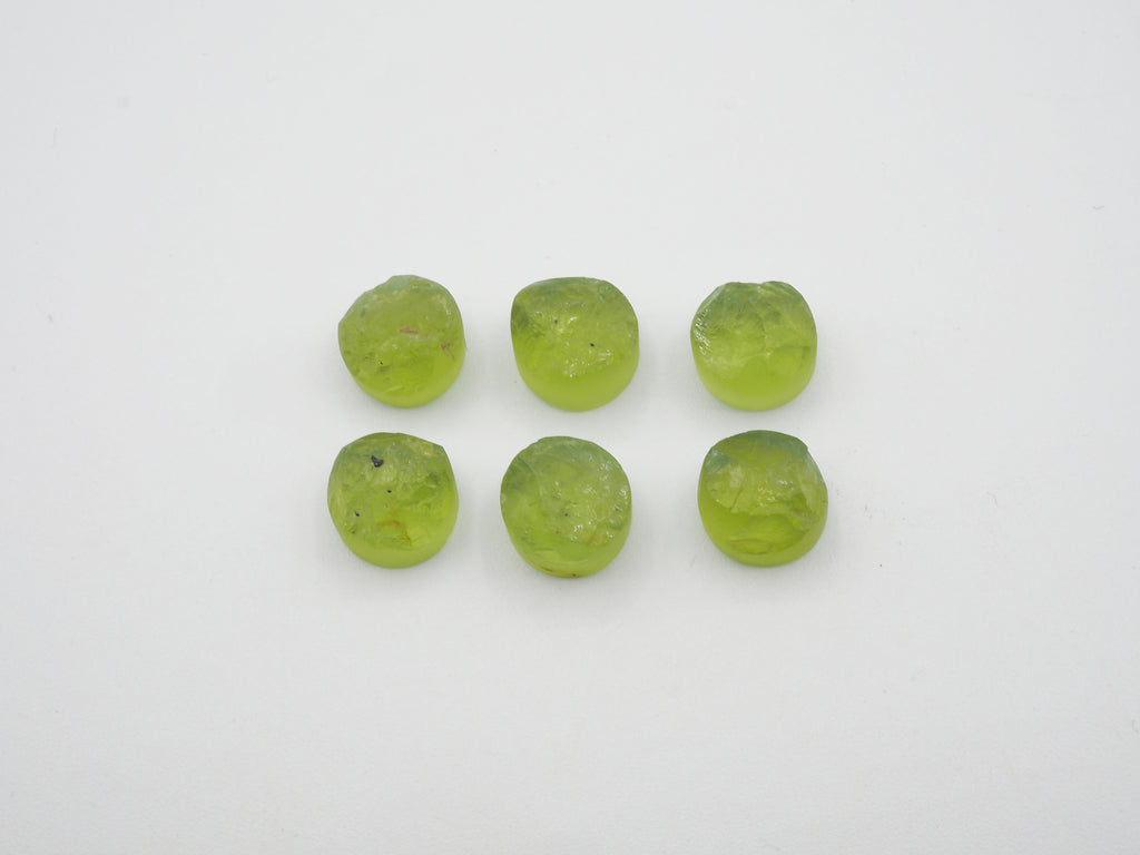 Natural Round Peridot  Raw Rough Slice bottom flat, 8mm  Approximately  20.80 Carat