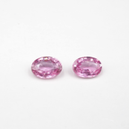 Pink Sapphire Oval Shape 6 x 4.5 x 2.8 mm Matching Pair Approximately 1.27 Carat