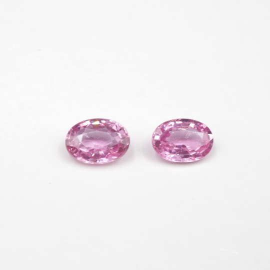 Pink Sapphire Oval Shape 6 x 4.5 x 2.8 mm Matching Pair Approximately 1.27 Carat