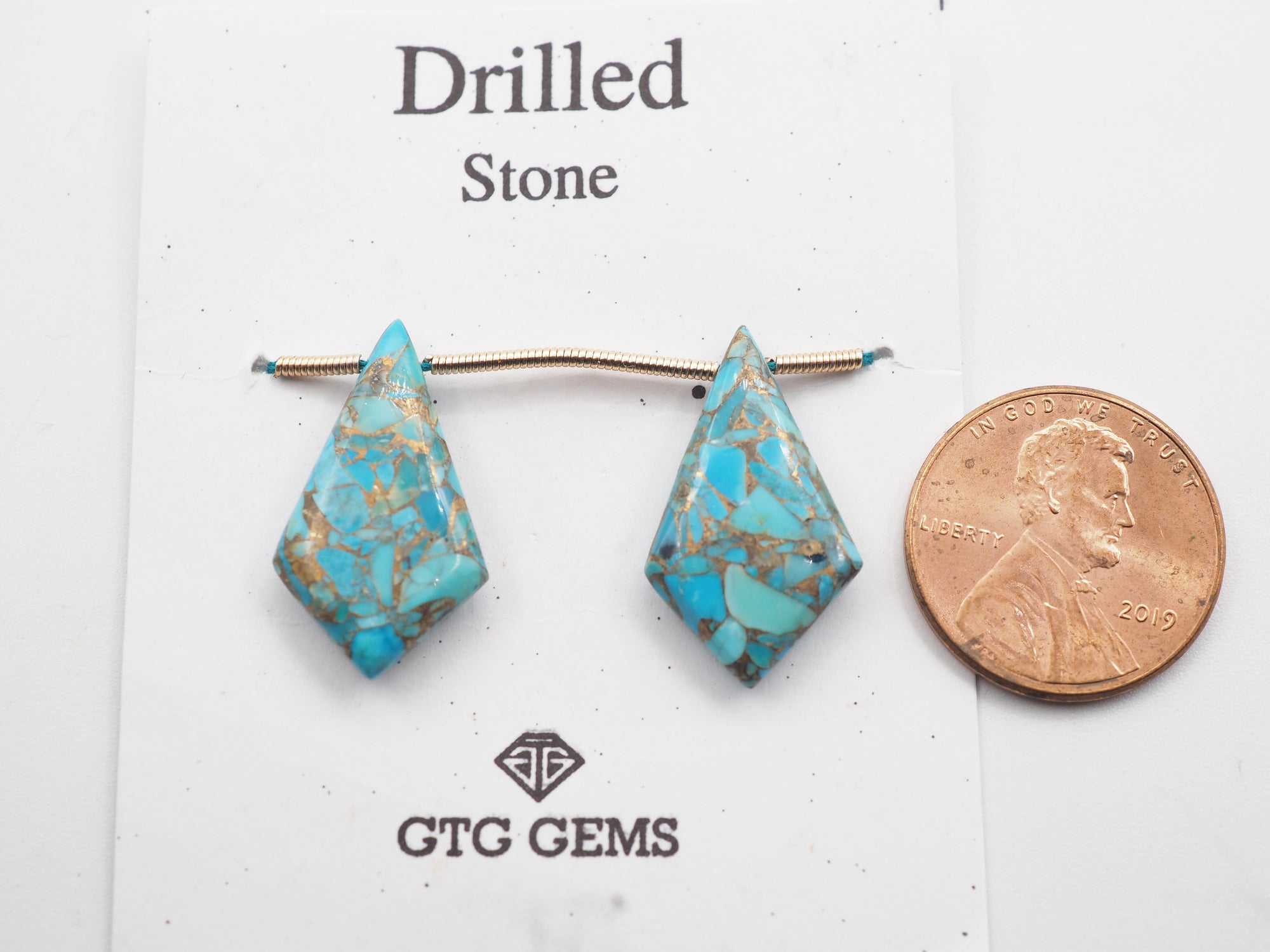 Drilled Blue Turquoise 22x13mm  Approximately 14.50 Carat(GTG-DTR-13)