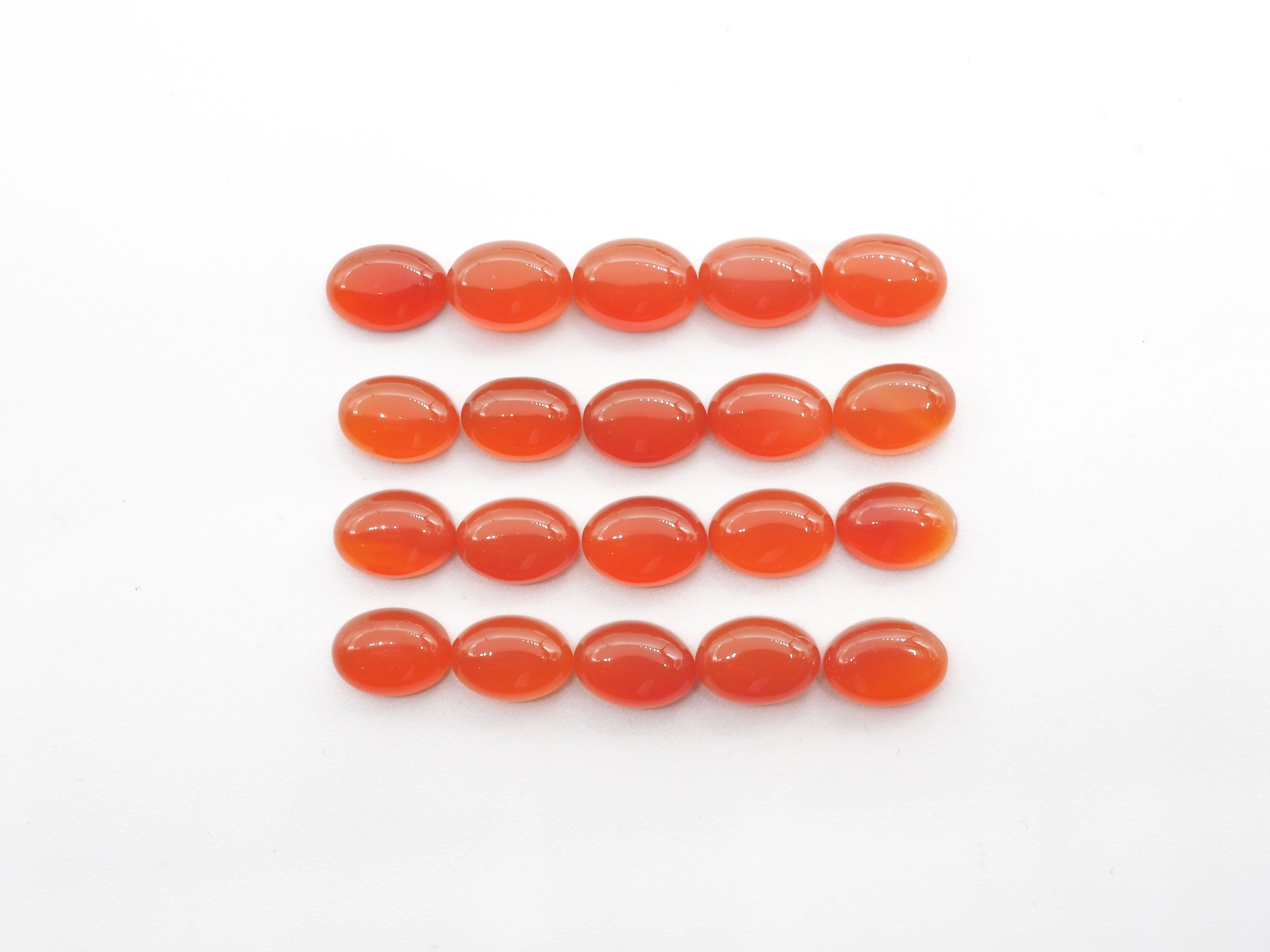 Orange Onyx Oval  cabs 7x5mm  Approximately 16.40 Carat