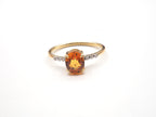 18K Yellow Gold Orange Sapphire with Diamond Ring