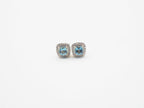 10K Yellow Gold and Diamond Blue Topaz Stud