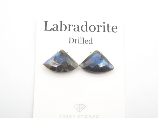Drilled Labradorite Fan Shape, Approximately 16.40 Carat