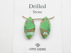 Drilled  Green Turquoise 23.5x11.5mm Approximately 21.5 Carat