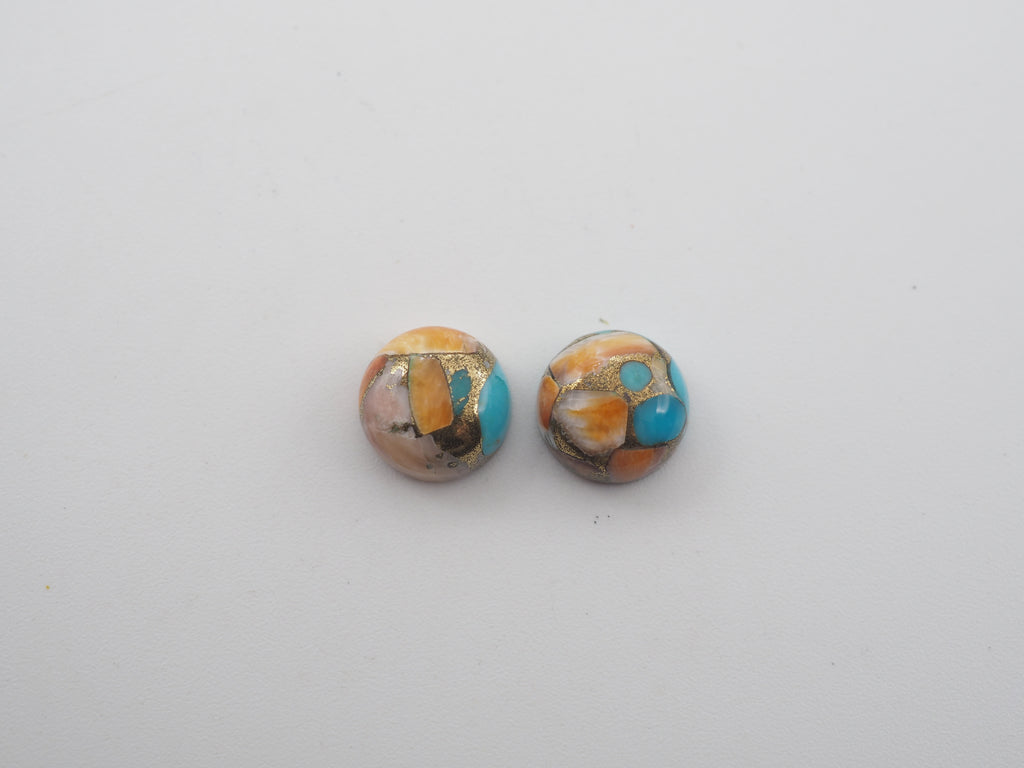 Oyster Copper Turquoise Cabochon Round 9 mm Approximately 6.54 Carat (GTG-OT-35)